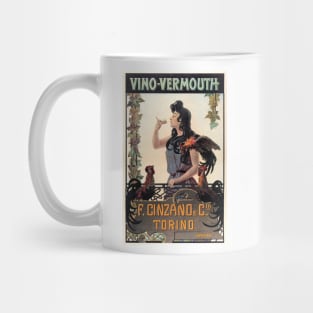 CINZANO VINO VERMOUTH TORINO Vintage Italian Herbal Liqueur Advert Mug